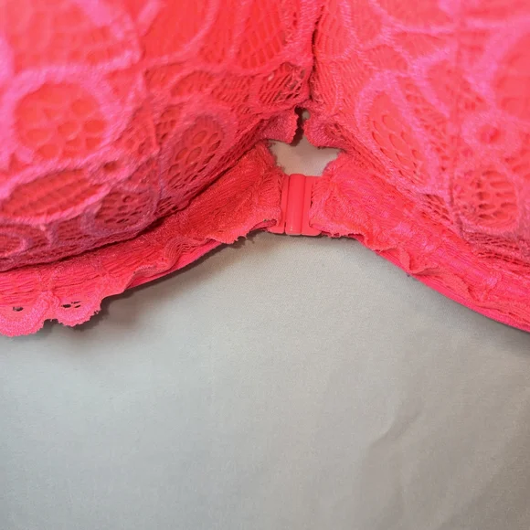 PINK Victoria's Secret Neon Pink Lace Bra - Picture 4 of 8